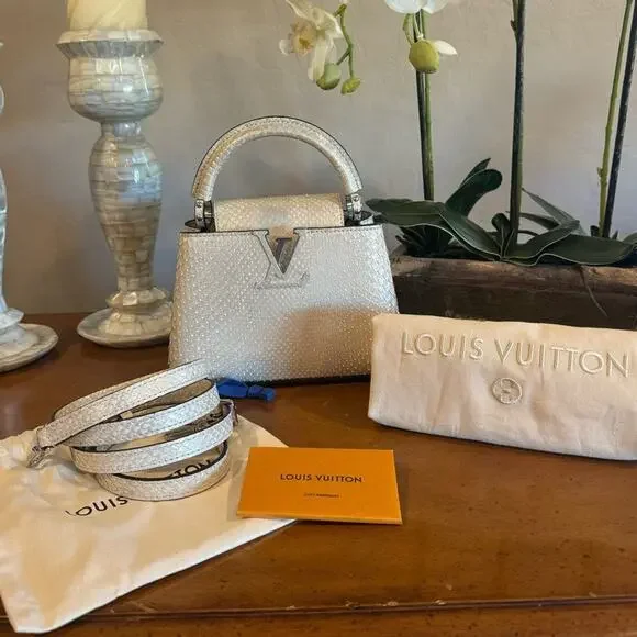 EXTREMELY RARE NEW Louis Vuitton Gold Python Capucines Mini Bag Paris Exclusive - Picture 15 of 15